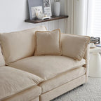 Vert / Bleu / Beige / Blanc — Fauteuil d'appoint en chenille avec pouf, 1 place