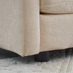 Vert / Bleu / Beige / Blanc — Fauteuil d'appoint en chenille avec pouf, 1 place