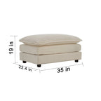 Vert / Bleu / Beige / Blanc — Fauteuil d'appoint en chenille avec pouf, 1 place