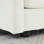 Vert / Bleu / Beige / Blanc — Fauteuil d'appoint en chenille avec pouf, 1 place