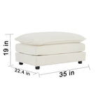 Vert / Bleu / Beige / Blanc — Fauteuil d'appoint en chenille avec pouf, 1 place