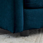 Vert / Bleu / Beige / Blanc — Fauteuil d'appoint en chenille avec pouf, 1 place