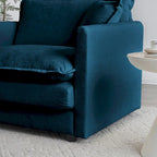 Vert / Bleu / Beige / Blanc — Fauteuil d'appoint en chenille avec pouf, 1 place