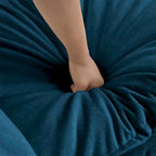 Vert / Bleu / Beige / Blanc — Fauteuil d'appoint en chenille avec pouf, 1 place