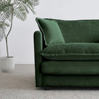Vert / Bleu / Beige / Blanc — Fauteuil d'appoint en chenille avec pouf, 1 place