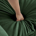 Vert / Bleu / Beige / Blanc — Fauteuil d'appoint en chenille avec pouf, 1 place
