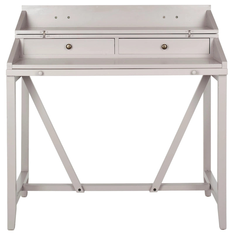 Bureau classique avec rangements Noir / Teck foncé / Blanc / Gris quartz / Chêne