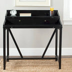 Bureau classique avec rangements Noir / Teck foncé / Blanc / Gris quartz / Chêne