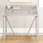 Bureau classique avec rangements Noir / Teck foncé / Blanc / Gris quartz / Chêne