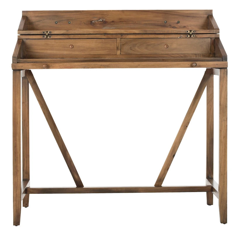 Bureau classique avec rangements Noir / Teck foncé / Blanc / Gris quartz / Chêne