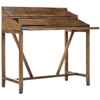 Bureau classique avec rangements Noir / Teck foncé / Blanc / Gris quartz / Chêne