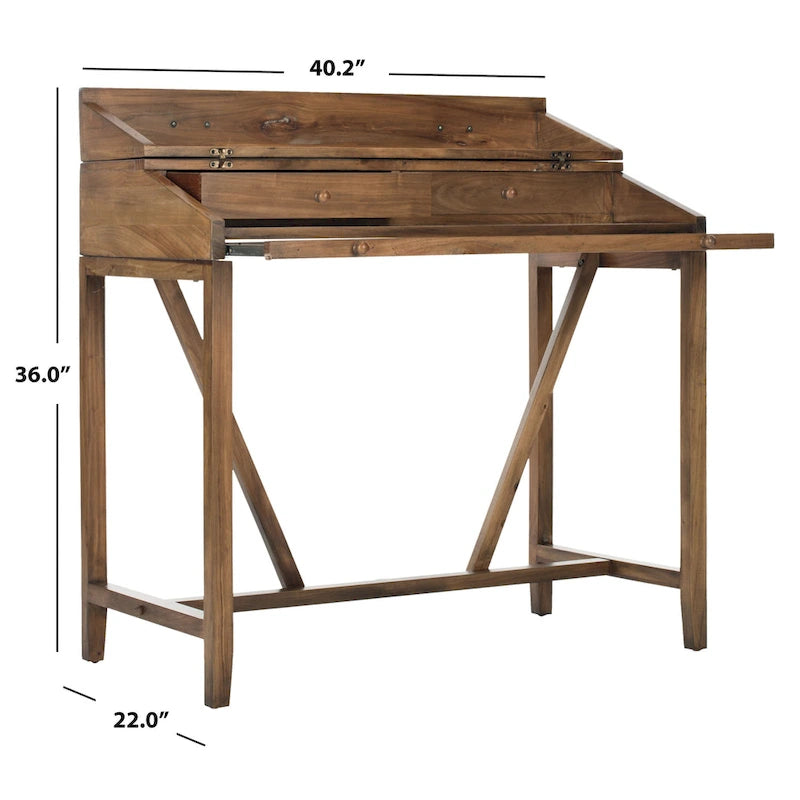 Bureau classique avec rangements Noir / Teck foncé / Blanc / Gris quartz / Chêne