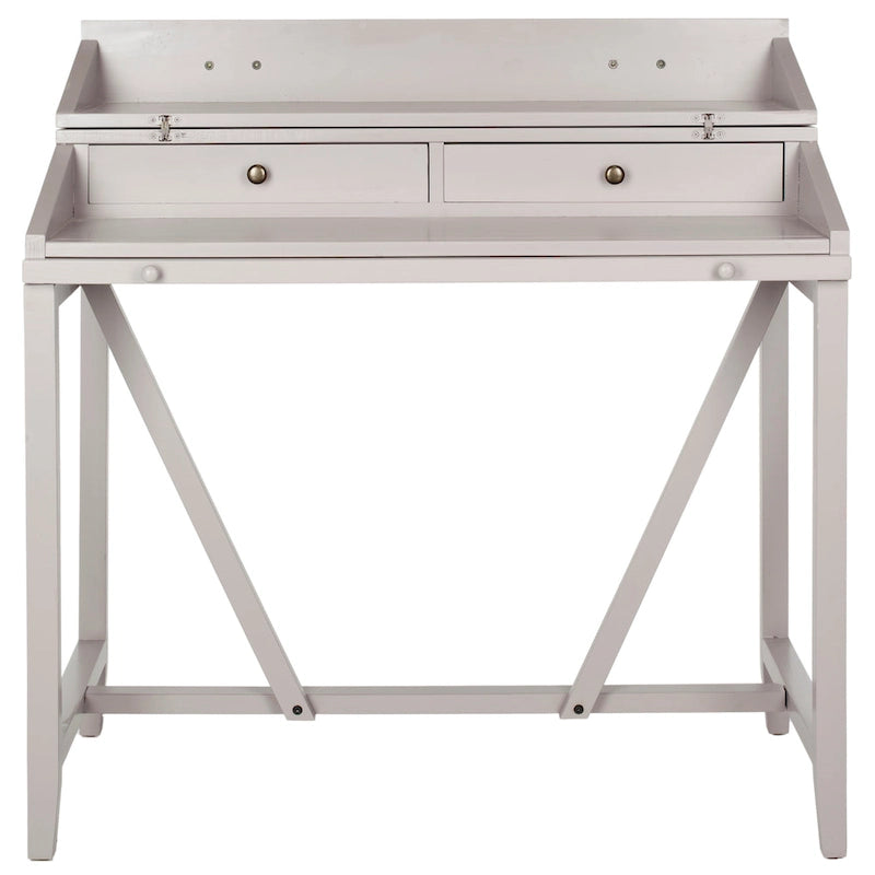 Bureau classique avec rangements Noir / Teck foncé / Blanc / Gris quartz / Chêne