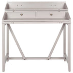 Bureau classique avec rangements Noir / Teck foncé / Blanc / Gris quartz / Chêne
