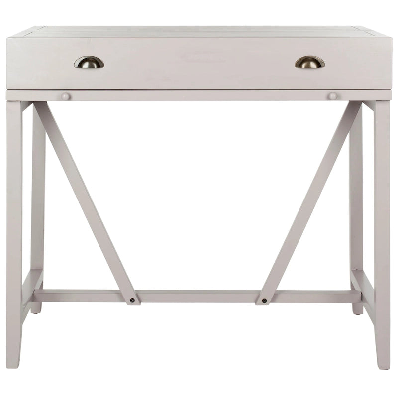 Bureau classique avec rangements Noir / Teck foncé / Blanc / Gris quartz / Chêne