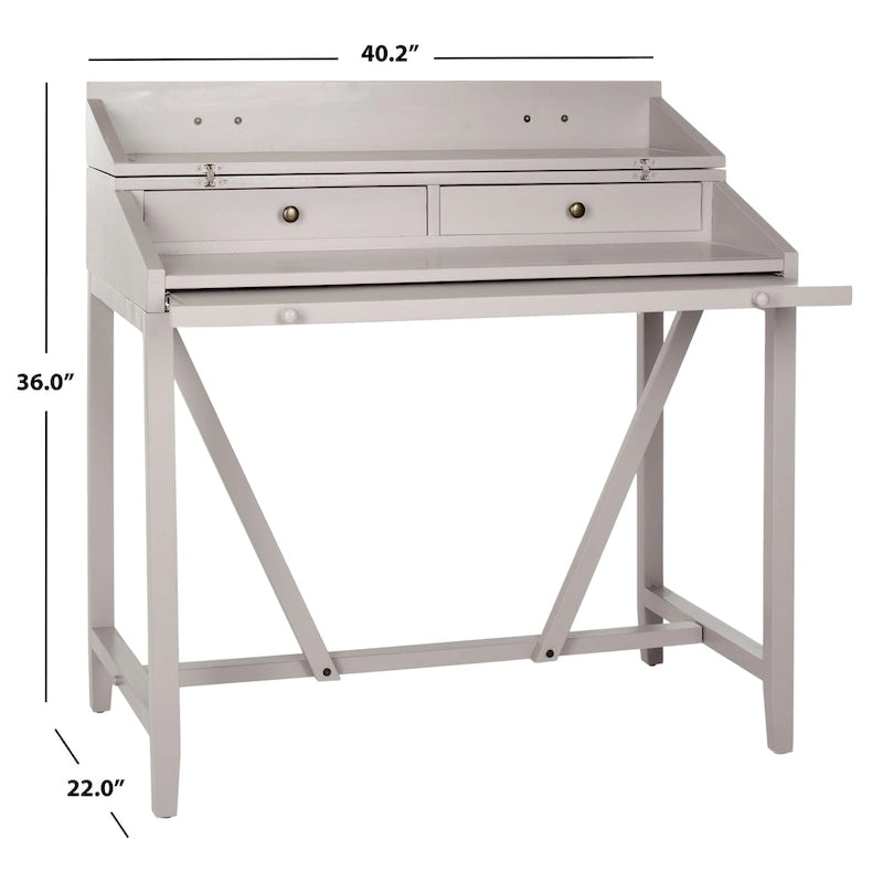 Bureau classique avec rangements Noir / Teck foncé / Blanc / Gris quartz / Chêne
