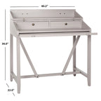Bureau classique avec rangements Noir / Teck foncé / Blanc / Gris quartz / Chêne