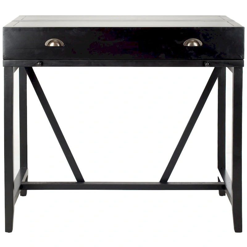 Bureau classique avec rangements Noir / Teck foncé / Blanc / Gris quartz / Chêne
