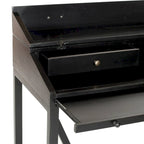 Bureau classique avec rangements Noir / Teck foncé / Blanc / Gris quartz / Chêne