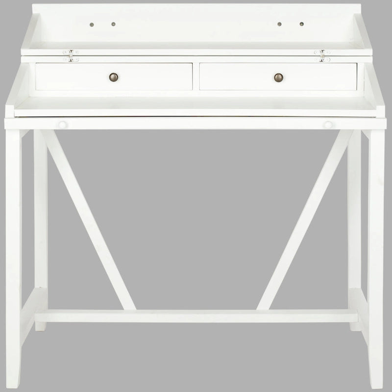 Bureau classique avec rangements Noir / Teck foncé / Blanc / Gris quartz / Chêne