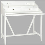 Bureau classique avec rangements Noir / Teck foncé / Blanc / Gris quartz / Chêne