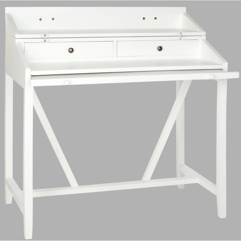 Bureau classique avec rangements Noir / Teck foncé / Blanc / Gris quartz / Chêne