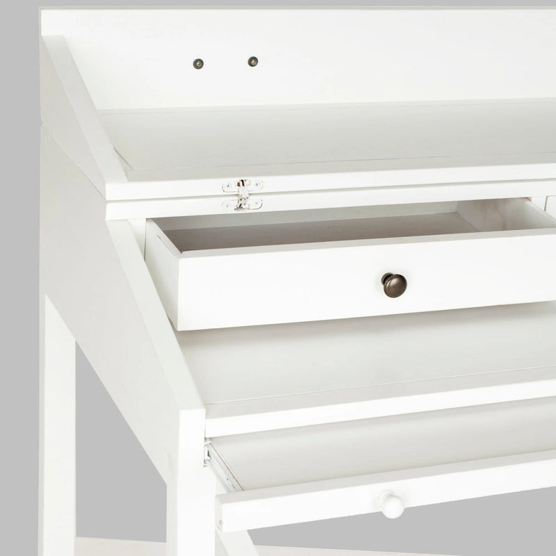 Bureau classique avec rangements Noir / Teck foncé / Blanc / Gris quartz / Chêne