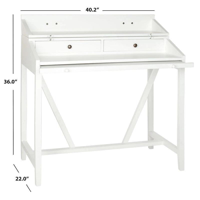 Bureau classique avec rangements Noir / Teck foncé / Blanc / Gris quartz / Chêne