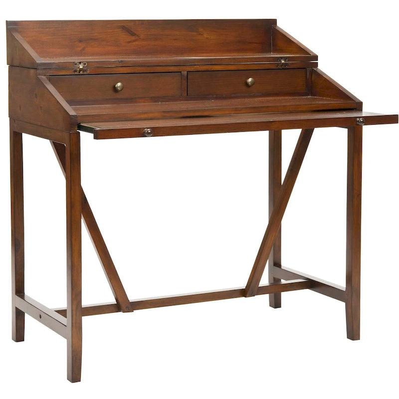 Bureau classique avec rangements Noir / Teck foncé / Blanc / Gris quartz / Chêne