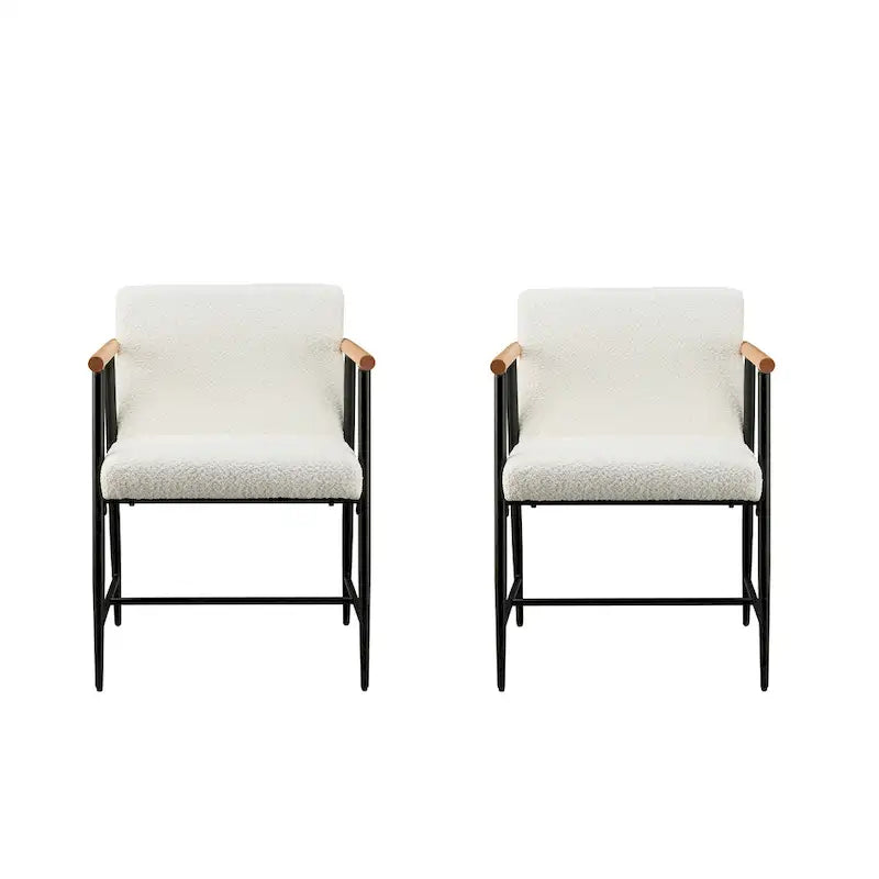 Chaise de salle à manger en tissu, beige/gris + noir, lot de 2