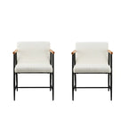 Chaise de salle à manger en tissu, beige/gris + noir, lot de 2
