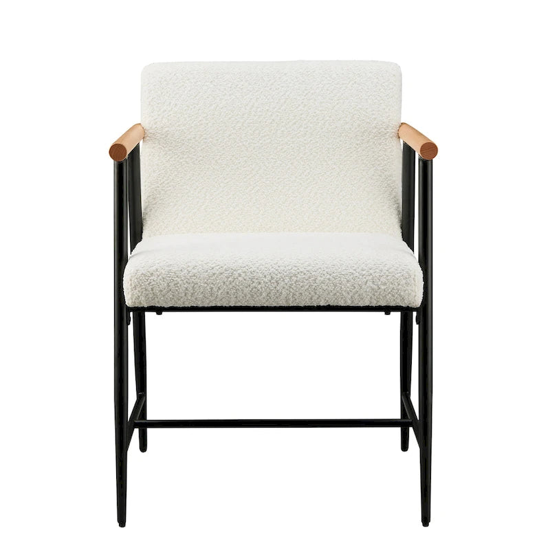 Chaise de salle à manger en tissu, beige/gris + noir, lot de 2