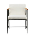 Chaise de salle à manger en tissu, beige/gris + noir, lot de 2
