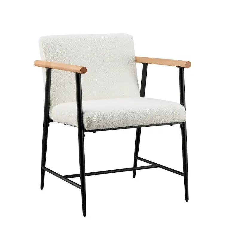 Chaise de salle à manger en tissu, beige/gris + noir, lot de 2