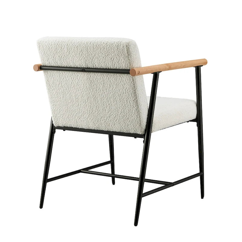 Chaise de salle à manger en tissu, beige/gris + noir, lot de 2