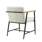 Chaise de salle à manger en tissu, beige/gris + noir, lot de 2