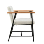 Chaise de salle à manger en tissu, beige/gris + noir, lot de 2