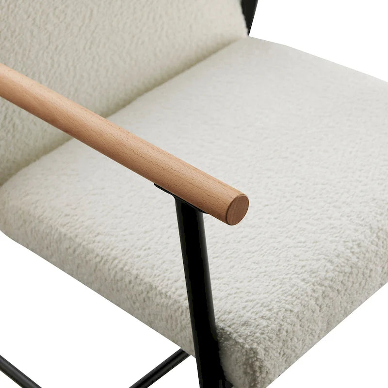Chaise de salle à manger en tissu, beige/gris + noir, lot de 2