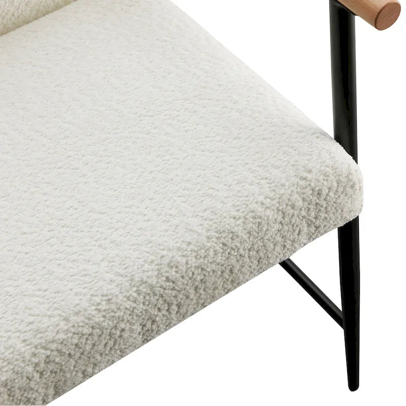 Chaise de salle à manger en tissu, beige/gris + noir, lot de 2