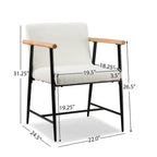 Chaise de salle à manger en tissu, beige/gris + noir, lot de 2