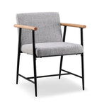 Chaise de salle à manger en tissu, beige/gris + noir, lot de 2