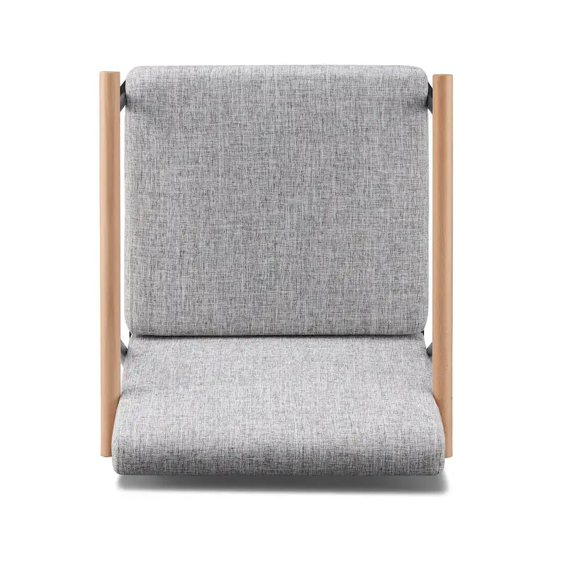 Chaise de salle à manger en tissu, beige/gris + noir, lot de 2