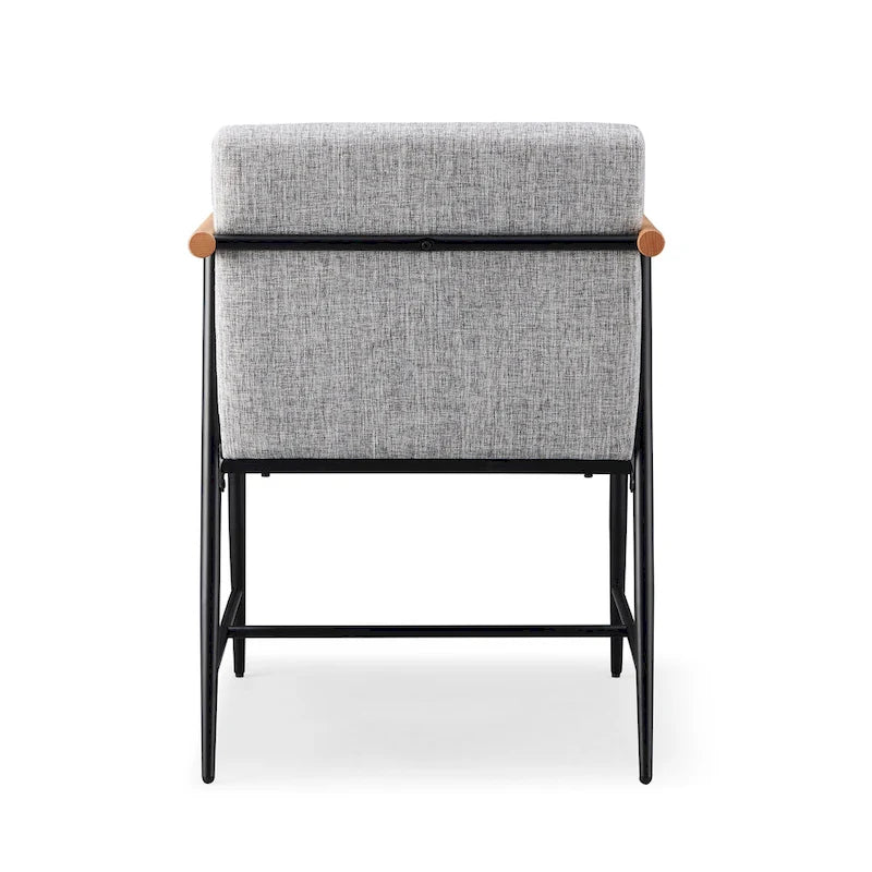 Chaise de salle à manger en tissu, beige/gris + noir, lot de 2