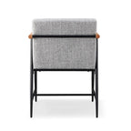 Chaise de salle à manger en tissu, beige/gris + noir, lot de 2