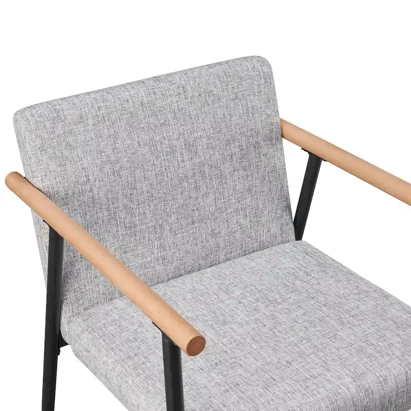 Chaise de salle à manger en tissu, beige/gris + noir, lot de 2
