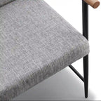 Chaise de salle à manger en tissu, beige/gris + noir, lot de 2