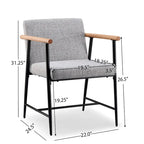 Chaise de salle à manger en tissu, beige/gris + noir, lot de 2