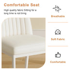 Chaises de salle à manger en cuir blanc avec pieds en métal – Lot de 4