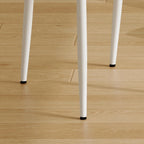 Chaises de salle à manger en cuir blanc avec pieds en métal – Lot de 4