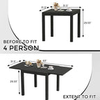 Table à manger d'extérieur extensible en aluminium gris – 4 à 6 places